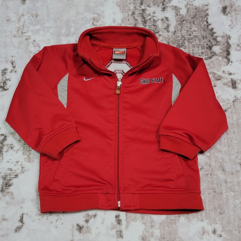 Nike Team Ohio State Buckeyes Jacket 2T Red Full Zip Toddler Youth